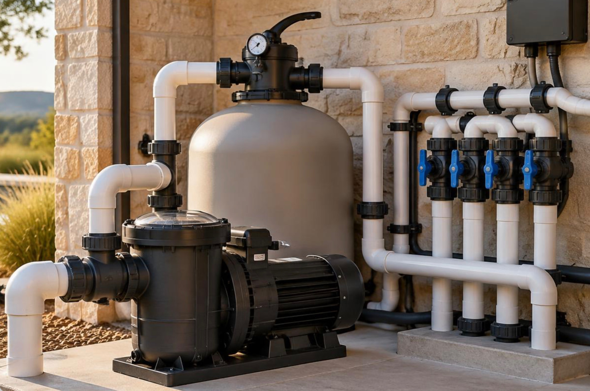Pool equipment and plumbing installation