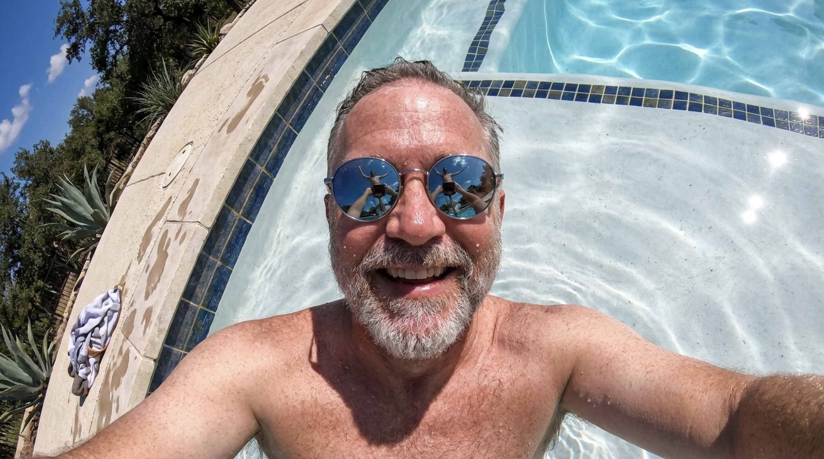 An afternoon swim in a Hill Country pool